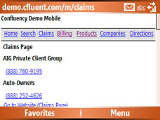 Insurance Agency Mobile Web Site